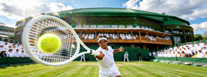 网球大满贯温布尔登锦标赛中央球场草地比赛场景